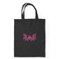 Pink Winged Bat Hand Embroidery Tote Bag