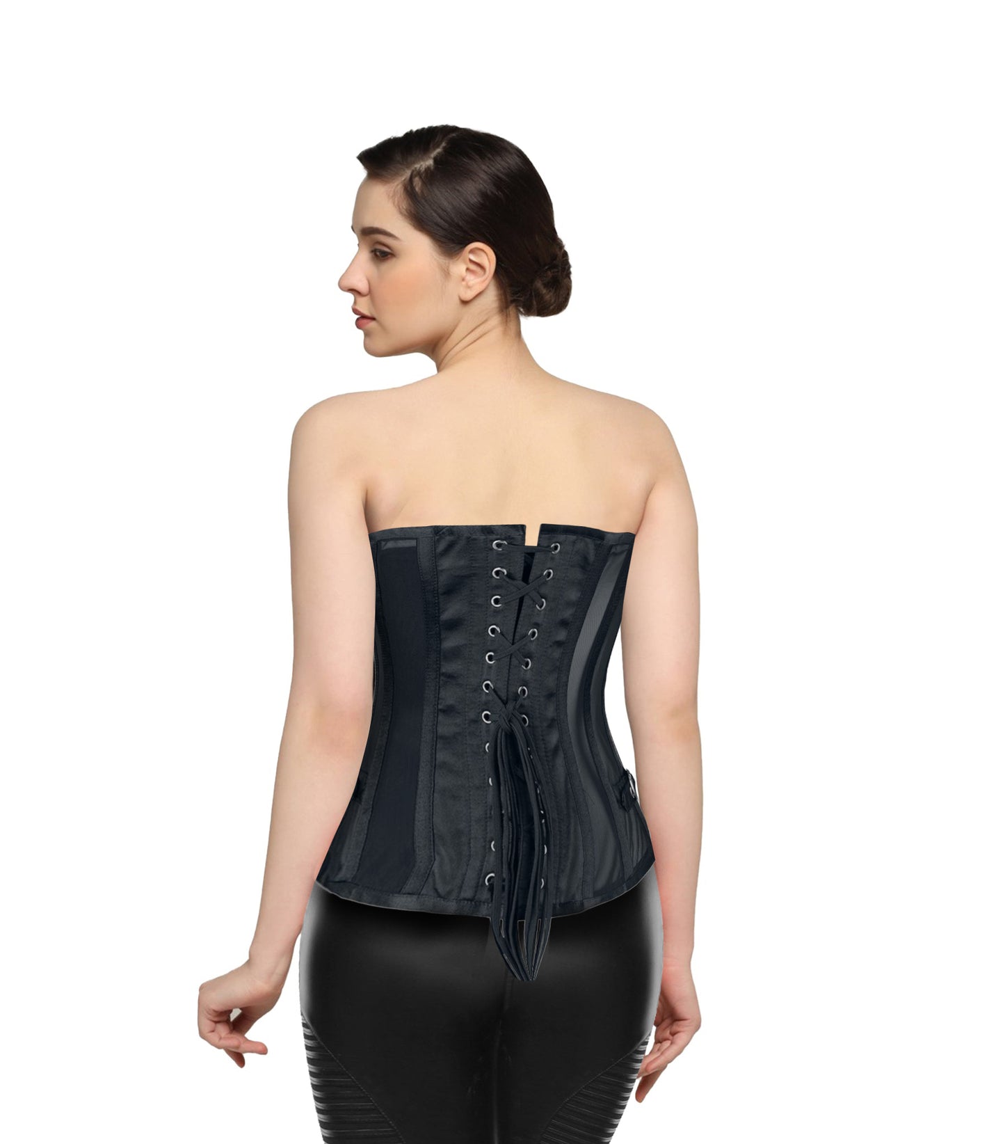 Black Mesh Overbust Corset - Wholesale