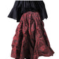 Ruched  Red Brocade Renaissance Skirt  - Wholesale Easto Garments