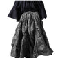 Ruched  Silver Brocade Renaissance Skirt i - Wholesale Easto Garments