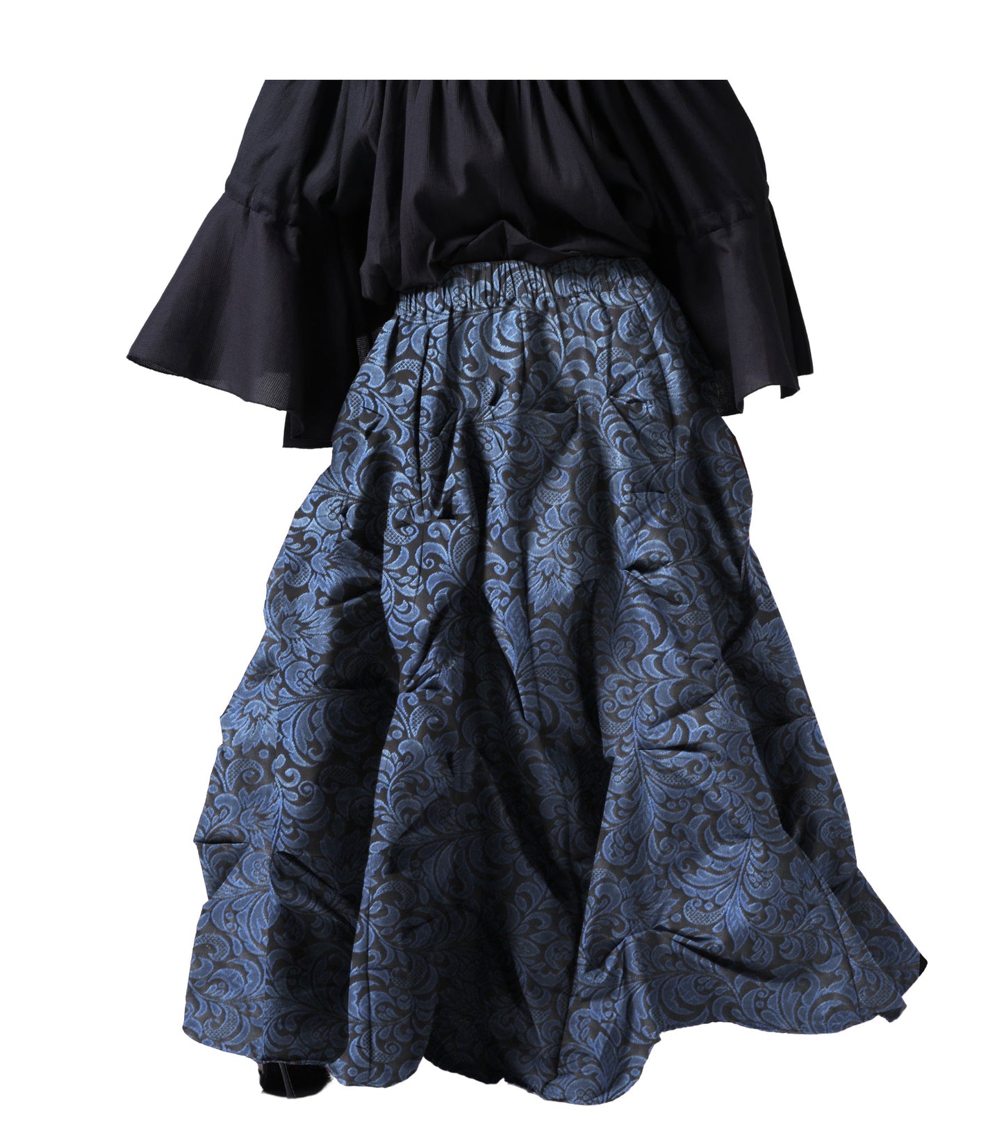 Ruched  Trq Brocade Renaissance Skirt  - Wholesale Easto Garments