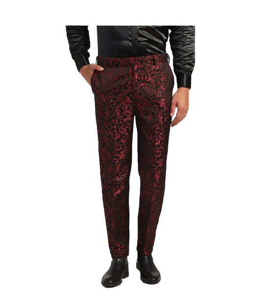 Red/Black Brocade Trouser