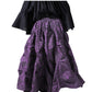 Ruched  Purple Brocade Renaissance Skirt  - Wholesale Easto Garments