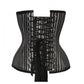 Black & Silver Strip Brocade Authentic Steel Boned Underbust  Corset