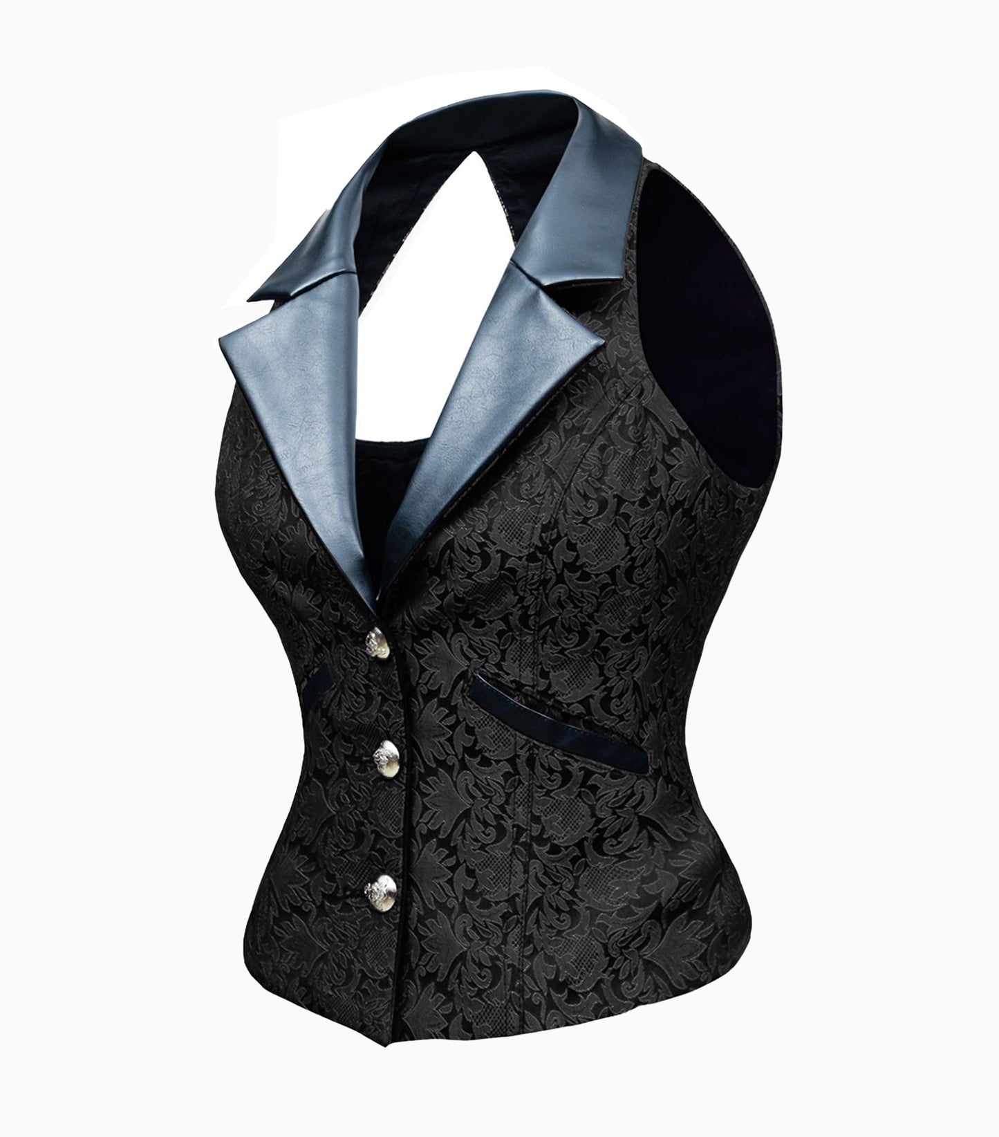 Camille Black Notch Collar Waistcoat