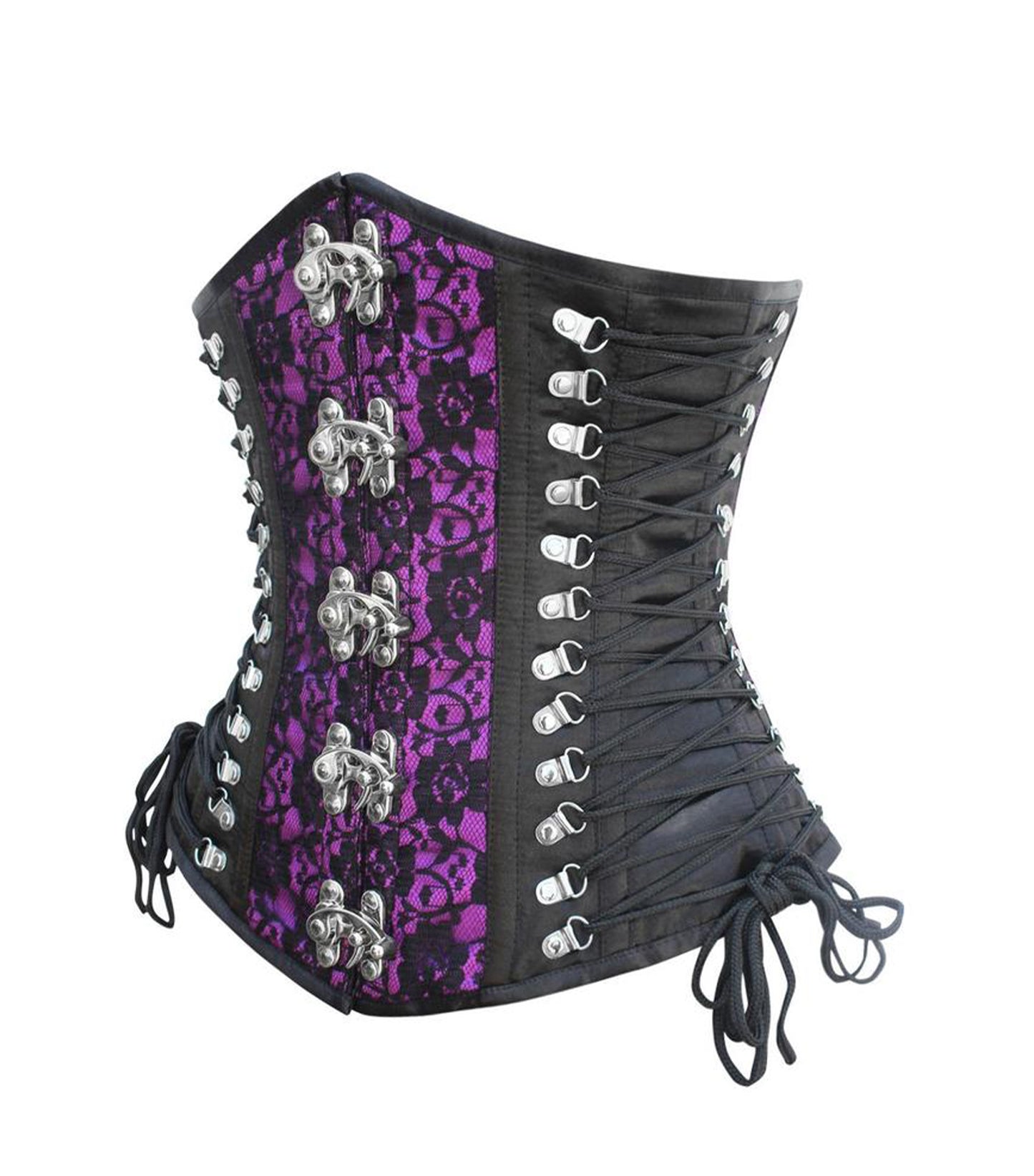 Black/Purple Waist Reducing Underbust Corset