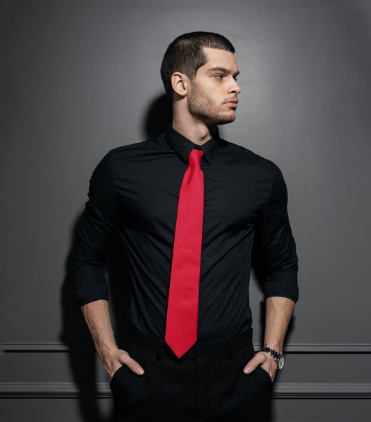 Red  Satin  tie  | high-quality necktie