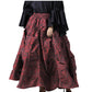 Ruched  Red Brocade Renaissance Skirt  - Wholesale Easto Garments