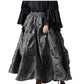 Ruched  Silver Brocade Renaissance Skirt i - Wholesale Easto Garments