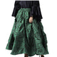 Ruched  Green Brocade Renaissance Skirt  - Wholesale Easto Garments