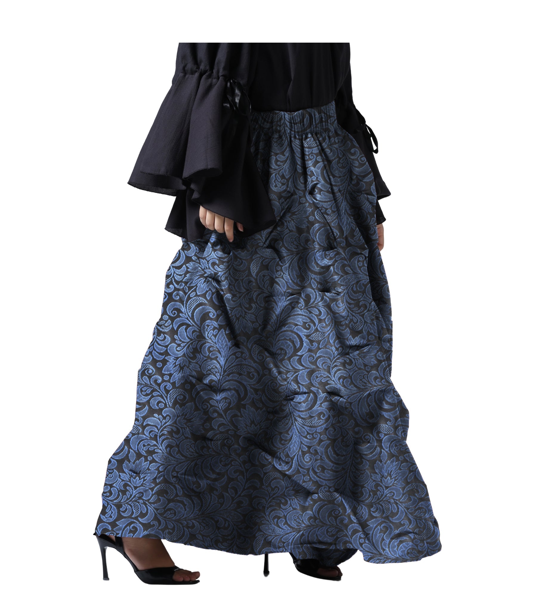 Ruched  Trq Brocade Renaissance Skirt  - Wholesale Easto Garments
