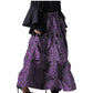 Ruched  Purple Brocade Renaissance Skirt  - Wholesale Easto Garments