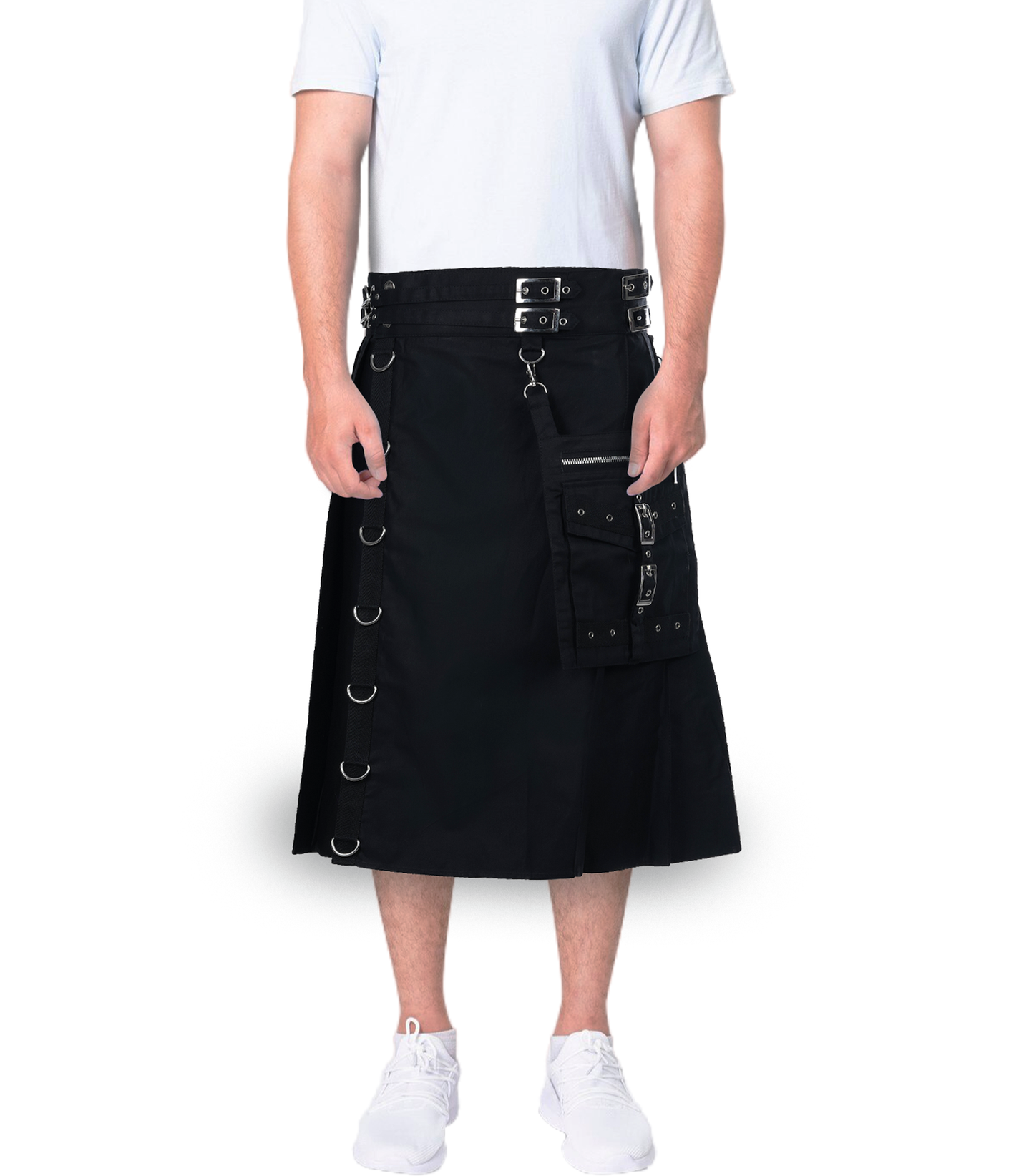 Schwarze, schmal zulaufende Hose „Granya“.