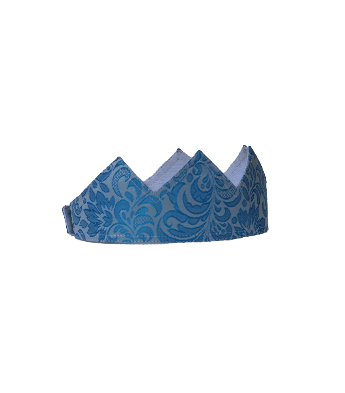 Brocade Fabric Crown - White Turquoise