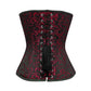 Affra Red Brocade Waist Training Overbust Corset Back