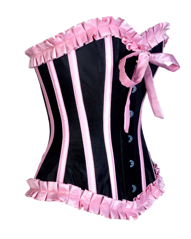 Quintella Black Satin Authentic Overbust Corset Easto Garments