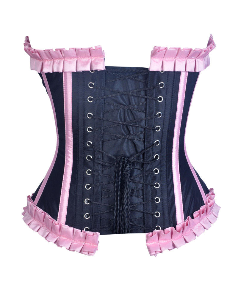 Quintella Black Satin Authentic Overbust Corset Easto Garments
