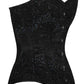 Black Embroidery Overbust corset