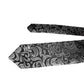 Silver tie with elegant Black and Silver brocade Vc200 | high-quality necktie