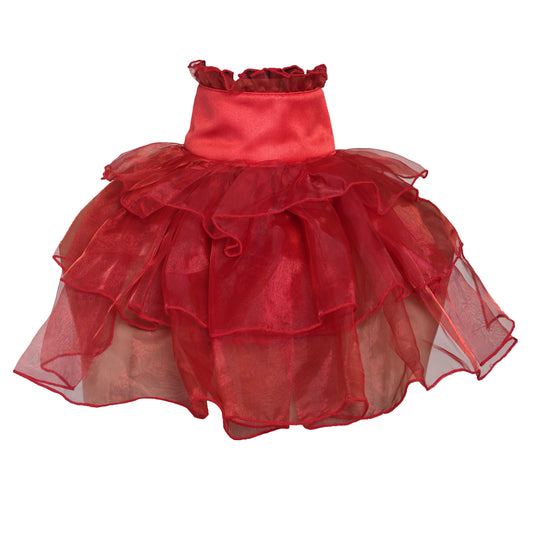 Scarlet Tissue Collar with Blood-Red Satin Lace-Up Back