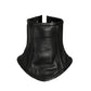 Black Leather Neck Corset with Adjustable Satin Lace-Up