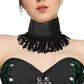 Gothic Fringe lace Leather Band/choker -Black