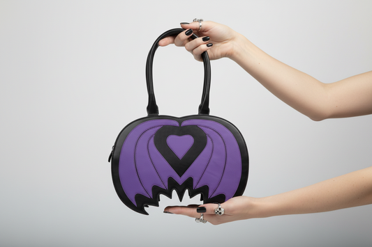 Purple Bat Wing Gothic Handbag Easto Garments