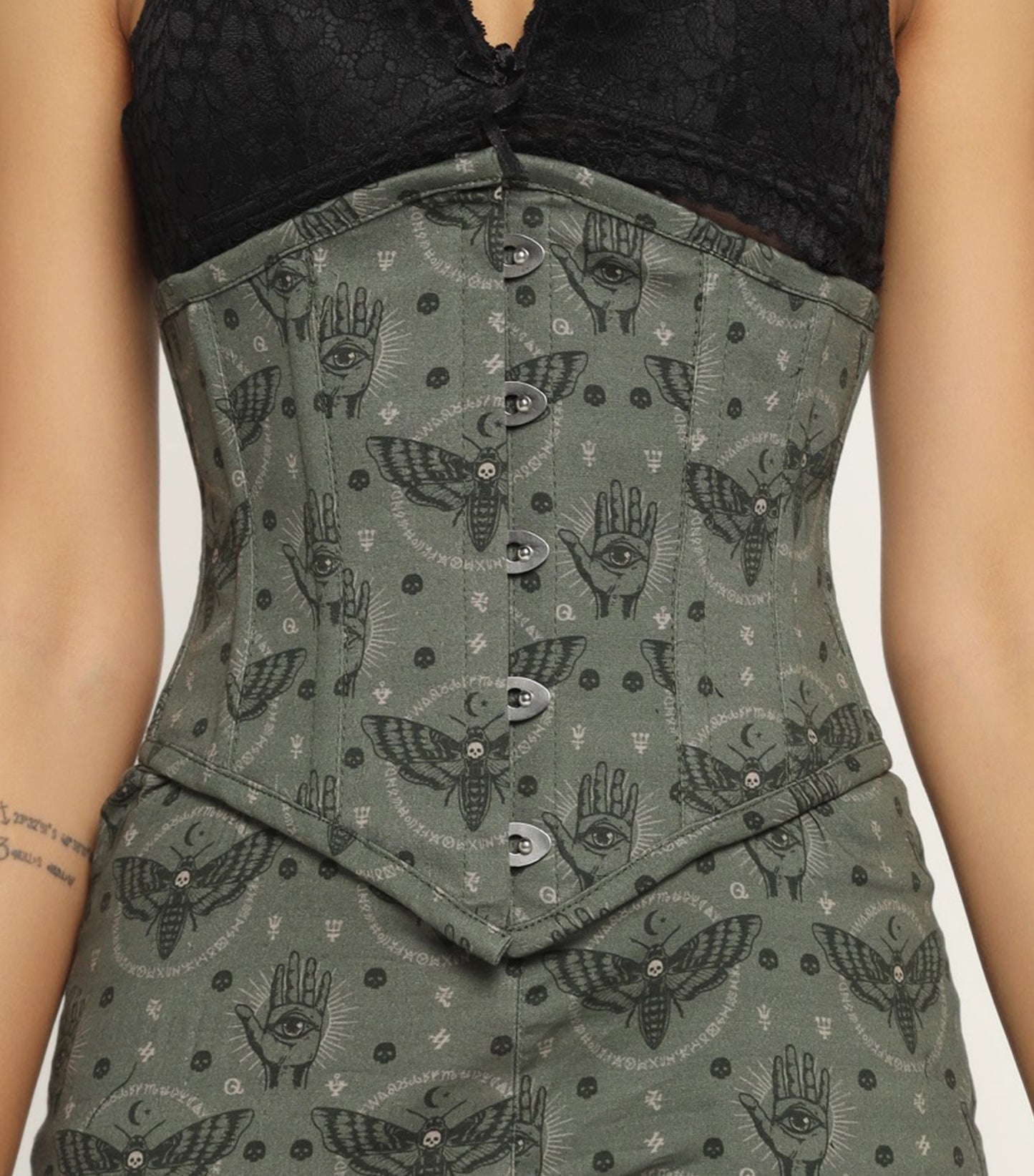 Bees printed Waist Reducing Authentic Steel Boned Sexy Underbust Corset Dress