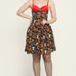 Pumpkin printed Waist Reducing  Underbust Corset  Dress