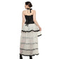 Black White Waist Reducing  Overbust Corset  Dress