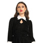 Gothic Black Velvet Dress with Bat Wing Collar – Wholesale Fashion