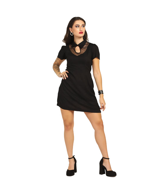 Wicked Whispers Black Rayon Wholesale Dress