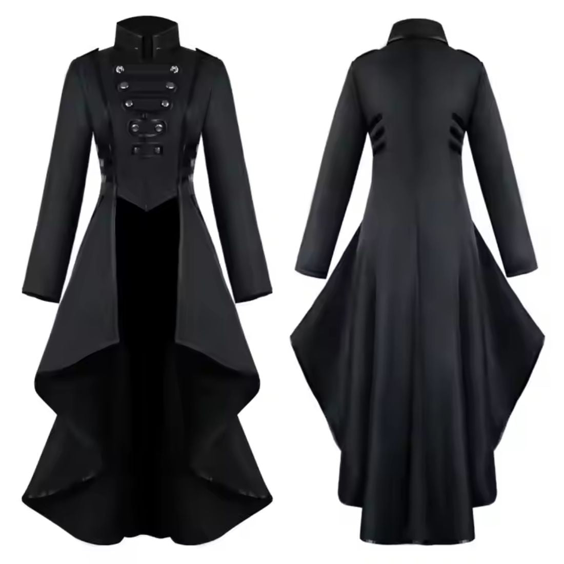 Black Cotton Asymmetrical Dress – Adjustable Back Lacing Easto Garments