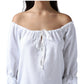 Medival chemise blouse with flowing bell sleeves and lace cuff detail sclose view
