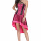 Authentic steel boned overbust corset dress with one shoulder strap