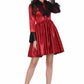 Rotes Gothic-Kleid mit Schnürung für Damen