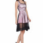 Damen-Gothic-Kleid aus Netzstoff in Rosa und Schwarz