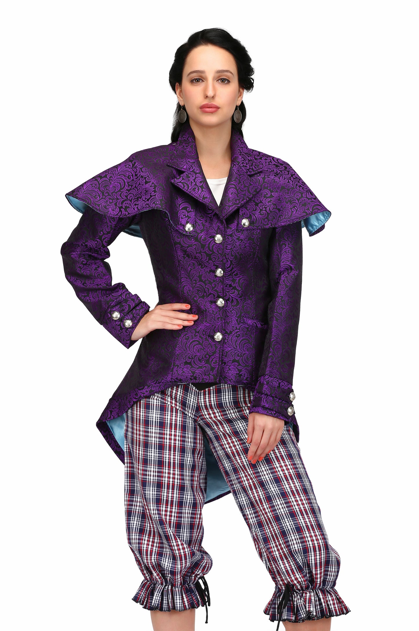 Alamea purple/turquoise reversible classic retro vest coat