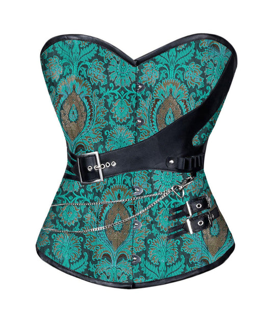 Adamaris jacquard Gothic Steel Boned Overbust Corset Easto Garments