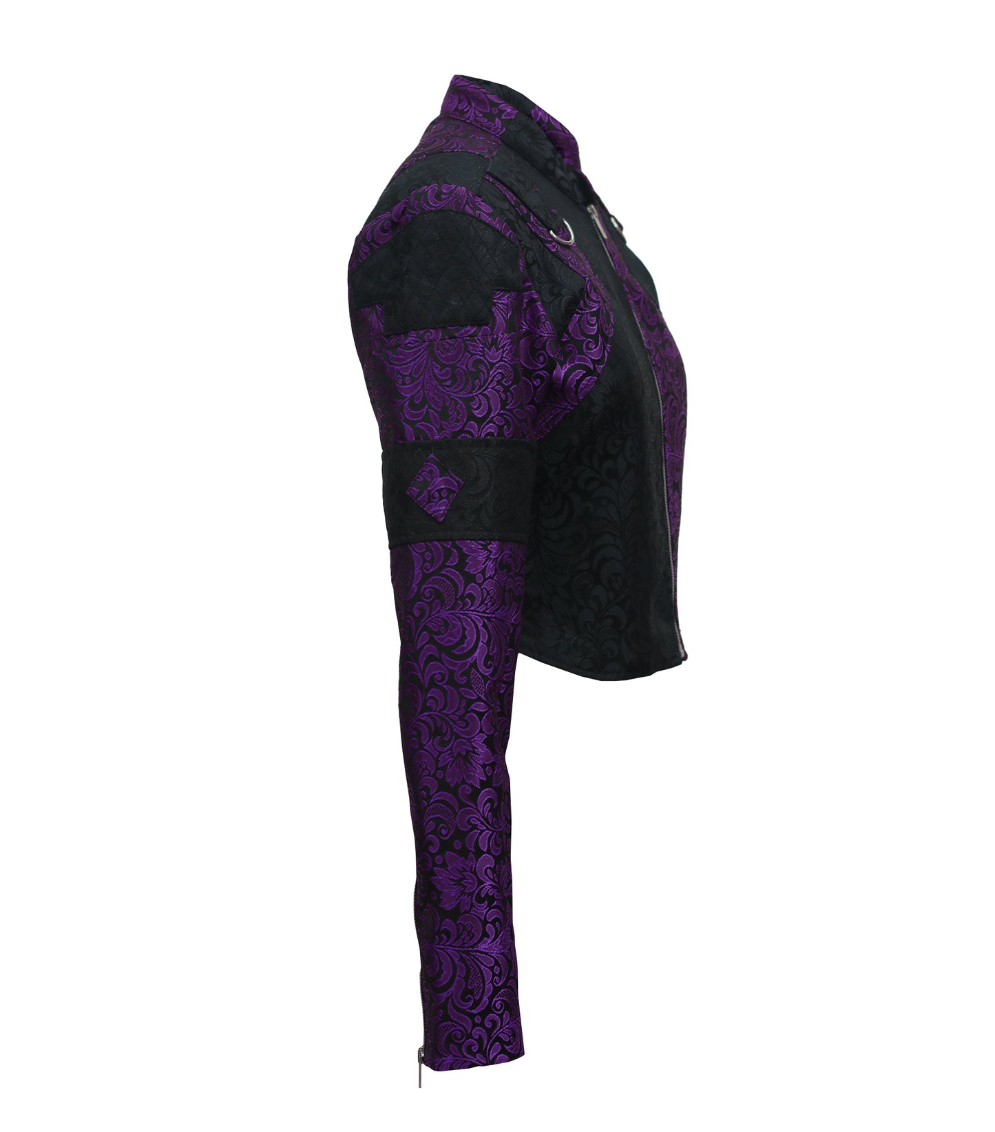 Black Purple Brocade Ladies Jacket