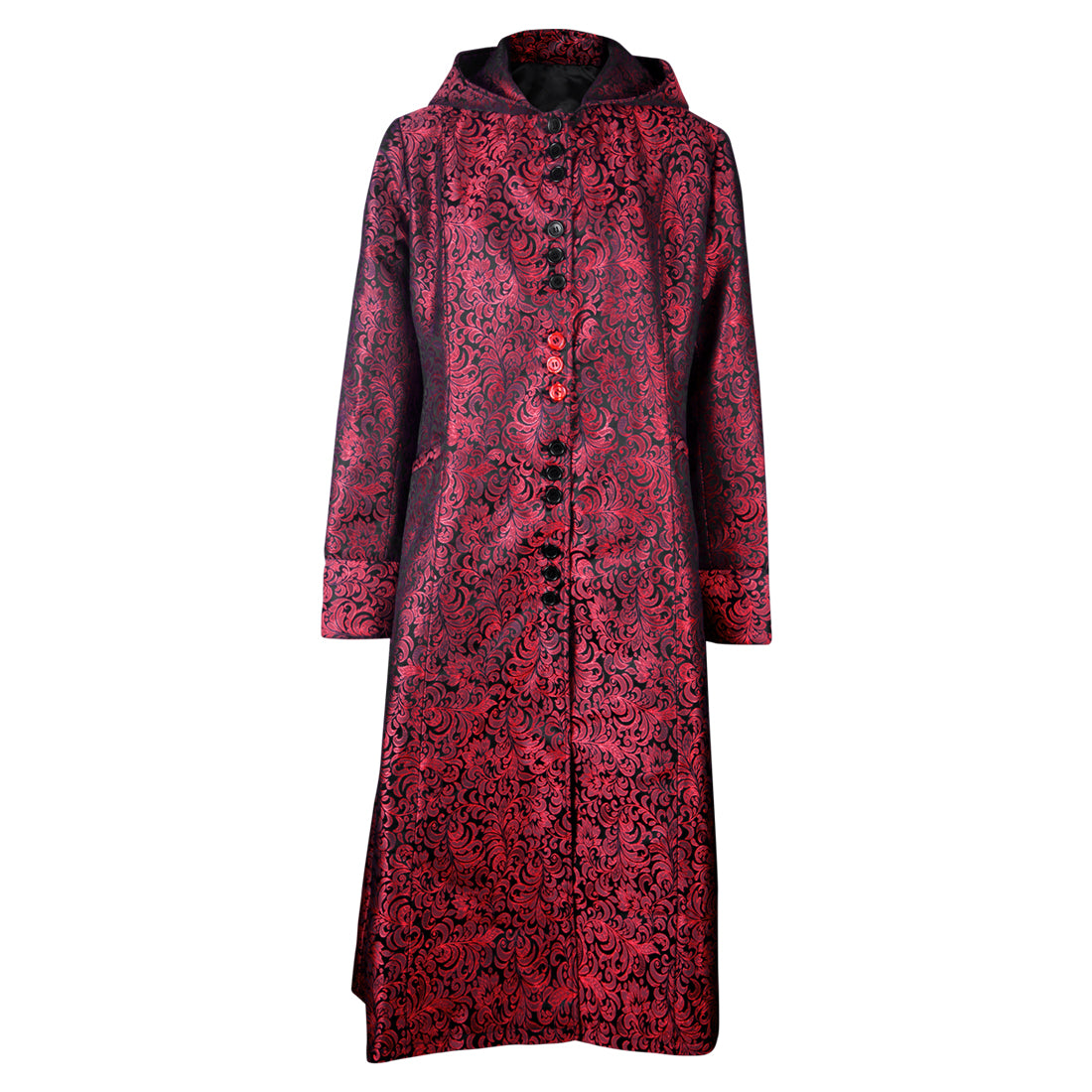Long ladies red gothic coat