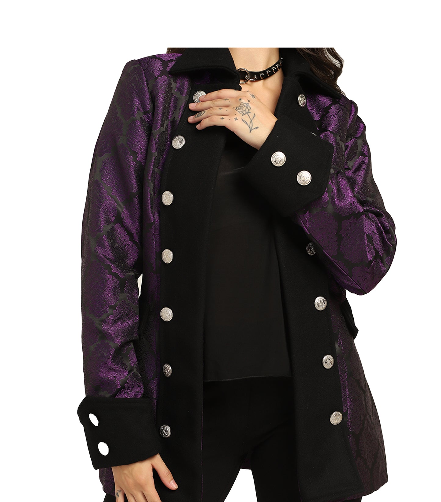 Purple Pirate Captain Wholesale Short Coat