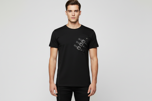 Men Black gothic cotton T-Shirt Easto Garments