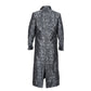 Black/Silver Brocade Mens Reversible Long Coat - Wholesale