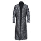 Black/Silver Brocade Mens Reversible Long Coat - Wholesale