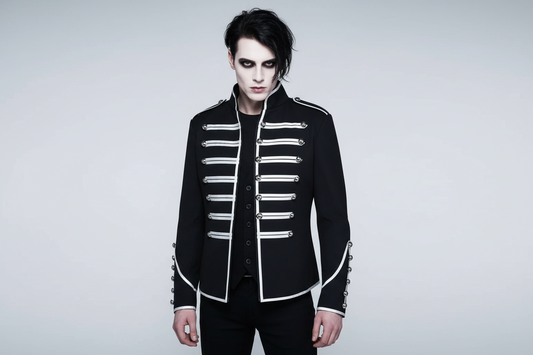 Wholesale Black Military Cotton Jacket – Gothic & Steampunk Style Easto Garments