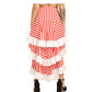 Red Stripe Adjustable High-Low Skirt