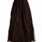 brown tafata wholesale skirt with lace detail