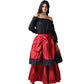 Red and Black Skirt in Tafta - 