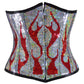 Burning Desire Red Silver Sequined Underbust Corset